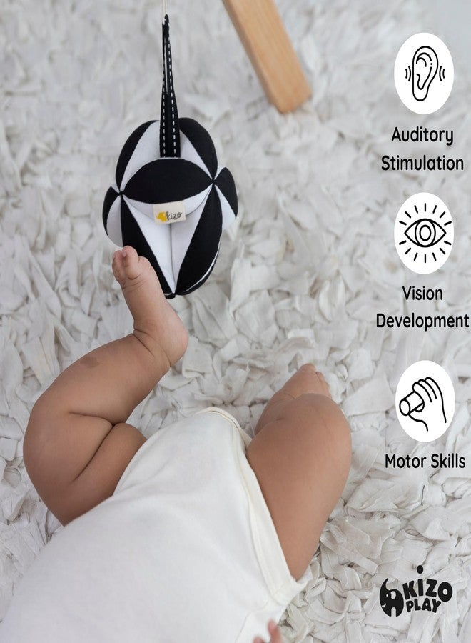 Kizoplay Montessori Black and White Ball, Newborn Visual stiumation, Travel Friendly, Gift - Image 4
